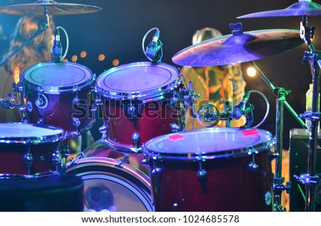 Musical instruments in concert,drum in the stage
