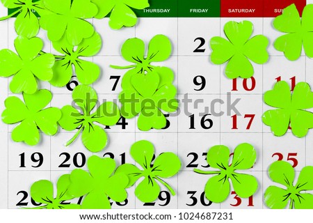 St patricks day on march calendar pin.