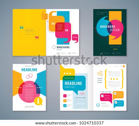 Cover Book Design Set, Speech Bubbles Background vector Template Brochures, flyer, presentations, leaflet, magazine, invitation card, annual report, Questions and Answers, social networks, talk bubble