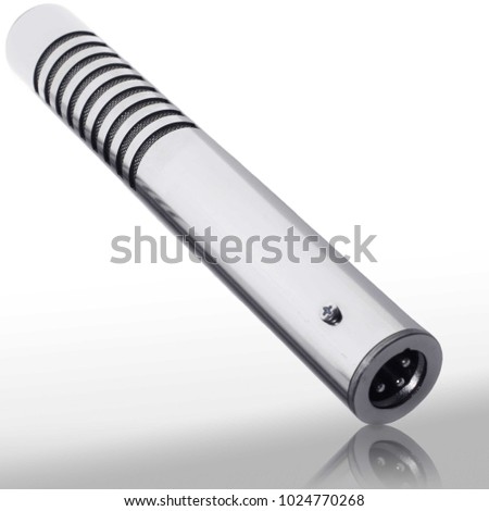 ribbon microphone silver white background