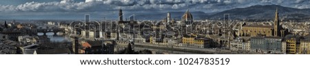 city skyline over looking the city of Florence in Italy Europe