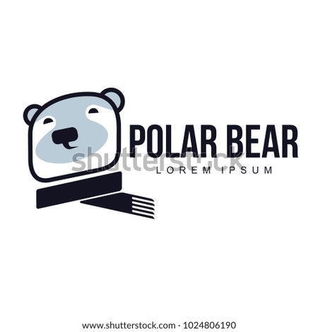 Stylized graphic polar bear logo templates. Collection of creative polar bear logotype templates, growth, development, power concept. Illustration on white background.