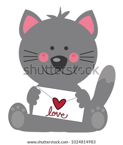 Valentines Day Letter Cat