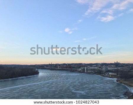 View of Georgetown from the Kennedy Center in Washington DC