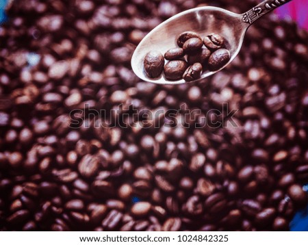 close up shot of the coffee beans in the hand	