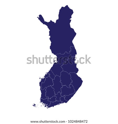 Finland map  blue geometric rumpled triangular low poly style gradient graphic background
