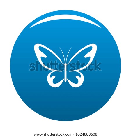 Flying moth icon vector blue circle isolated on white background 