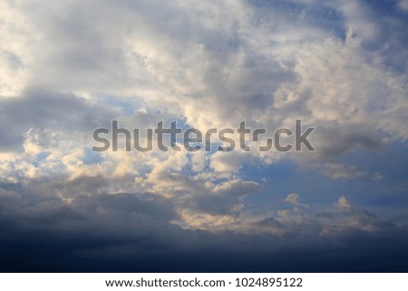 Wide angle view of Cloud on the blue sky background.