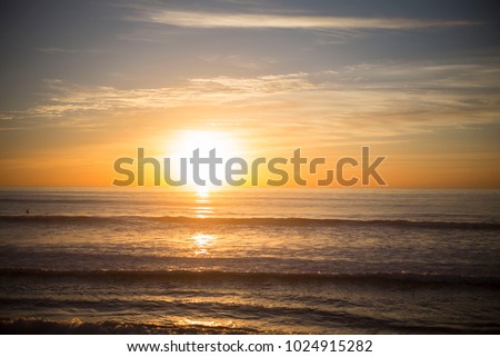 Reflection Ocean Sunset  Royalty-Free Stock Photo #1024915282