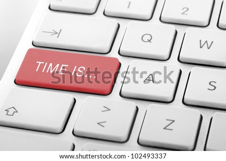 Wording Time Is on computer keyboard