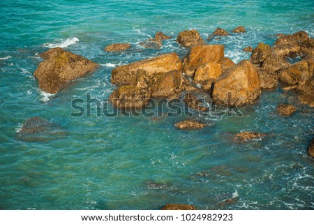 Rocky coast sea ocean background