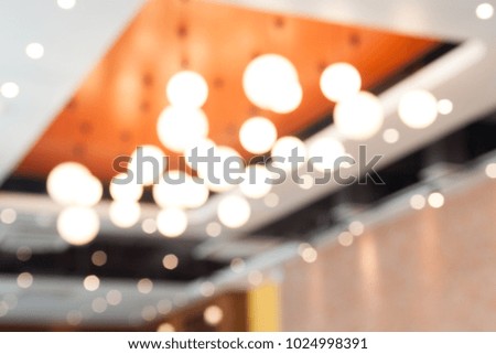 Blurred down lights in cafe or restaurant