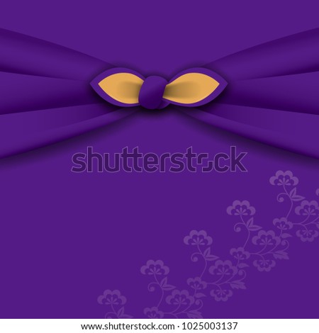 Wrapping cloth illustration. Japanese Furoshiki. Furoshiki” are square shaped cloths used in Japan to wrap items and carry them. <Purple color cloth >  For respect.