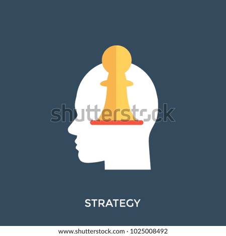 Thought process illustration vector, strategic planning concept 
