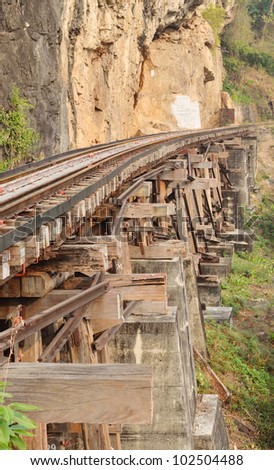 railway on Kwai river in Thailand