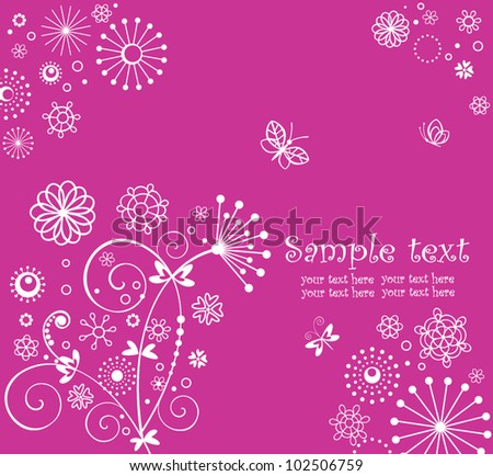 Cute greeting pink background