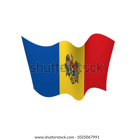 Moldova flag, vector illustration on a white background