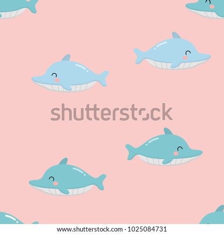 cute dolphin seamless pattern
