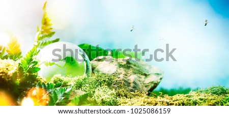 Environment conservation concept, Green spring background