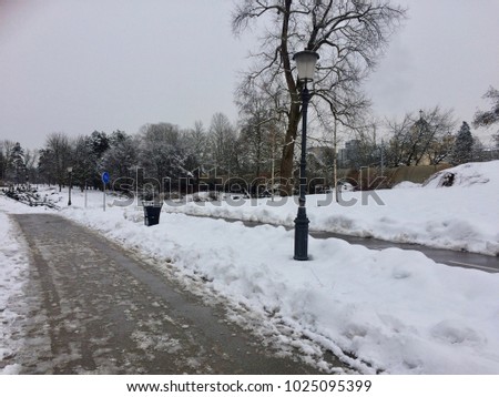 Snow pedestrian path