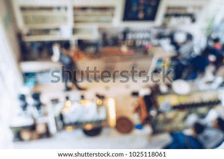 Blurred background ,Customer in Coffee shop blur background with bokeh. with vintage filter .