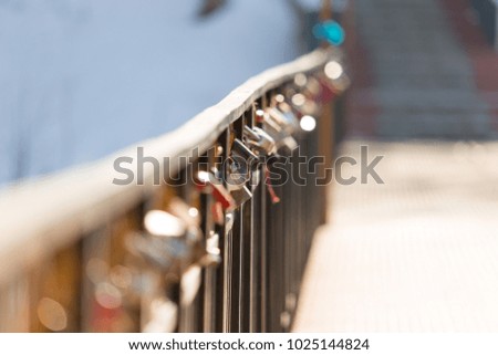 Bridge with lovers, a symbol of loyalty and eternal love