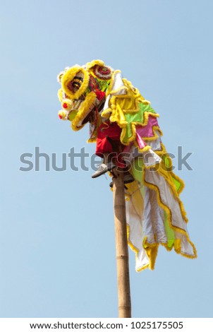 Chinese Lions on pole