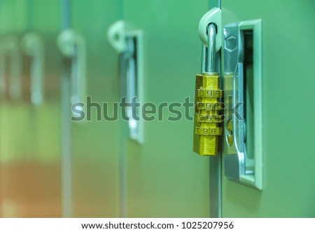 key lock filing cabinets in office building.