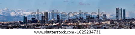 Skyline of the city of Madrid, capital of Spain Royalty-Free Stock Photo #1025234731