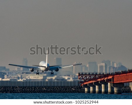 Aeroplane Landing onto an Airport