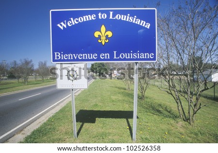 Welcome to Louisiana Sign Royalty-Free Stock Photo #102526358