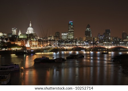 St Paul's Cathedral and Blackfriars Bridge by night