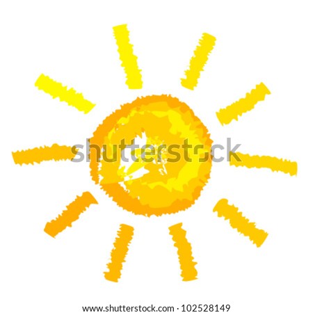 Sun drawing. Vector illustration