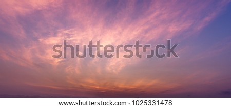 Panorama twilight sky and cirrus cloud scene background picture 