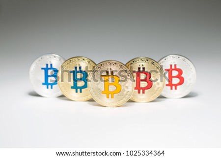 Bitcoin line on gradient background
