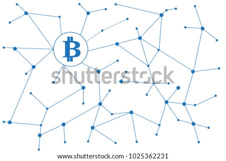 Blockchain -bitcoin software platform isolated on white background.For web site,digital asset,financial system and presentation material.Creative and modern business concept,vector illustration eps 10
