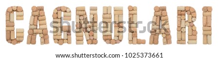 Grape variety Cagnulari made of wine corks Isolated on white background