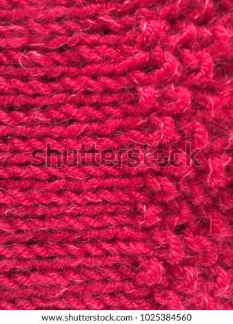 Closeup Red Yarn Knitting