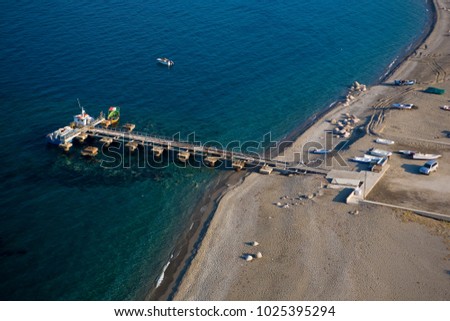 aerial view Tirreno sea in Patti, Sicily
