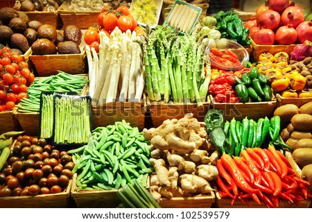 Vegetables at a market Royalty-Free Stock Photo #102539579