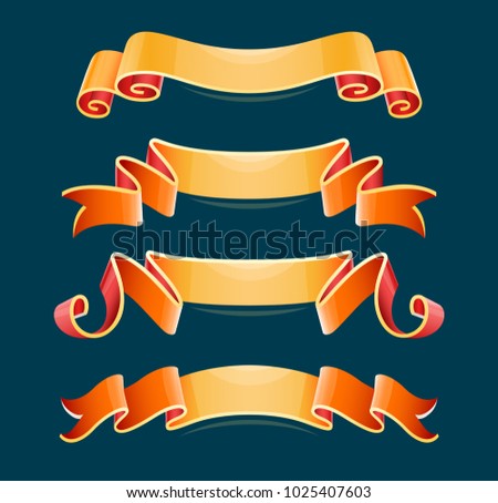 Set of decorative ribbons, elements for design. Eps10 vector illustration.