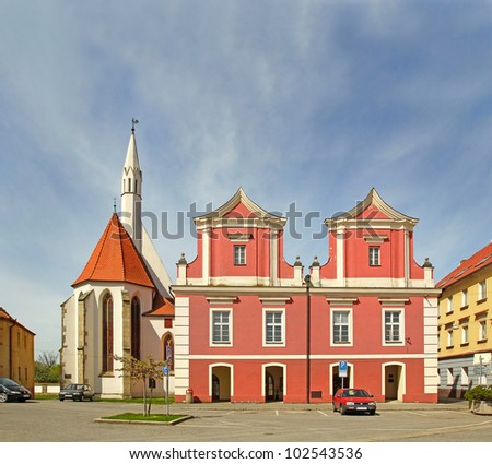 The main square of Sobeslav, South Bohemia, Czech Republic