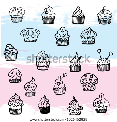Hand drawn sketch style Cake graphic. Vector illustration.