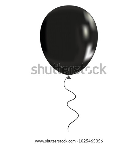 black balloon isolated on a white background