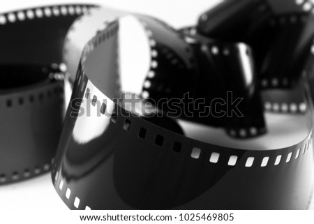 Tangled film tape roll monochrome