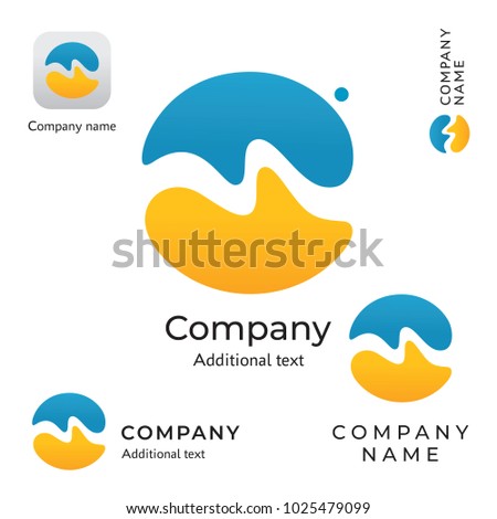 Abstract Nature Landscape Logo Sign Modern Simple and Clean Business Identity Brand and App Icon Symbol Concept Set Template Vector