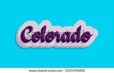 Colorado 3D Text. Vector illustration EPS 10
