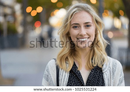 Young woman smile happy face portrait