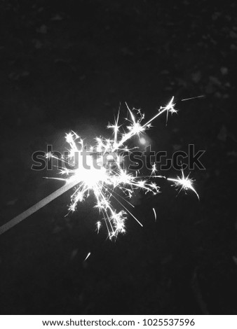 Bonfire firework night sparklers - black and white