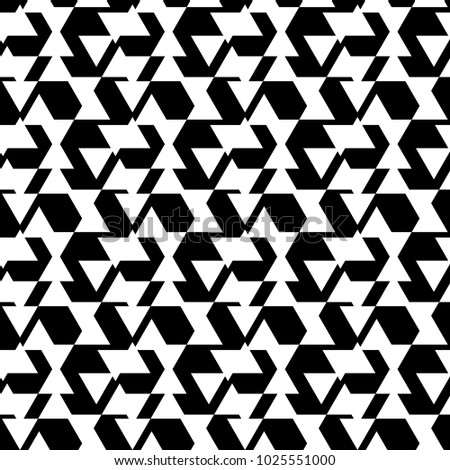 seamless pattern with triangles and lines. Black and white abstract pattern of triangles